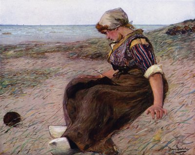 Profundo en el pensamiento (litografia en color) de Hans von Bartels