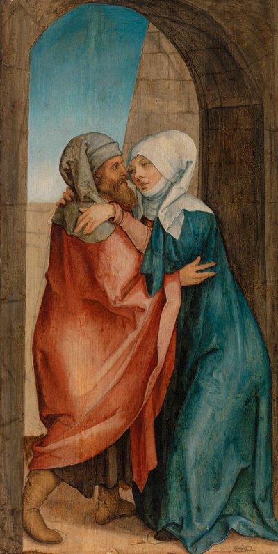 Encuentro de Joachim y Anna en el Golden Gate de Hans von Kulmbach