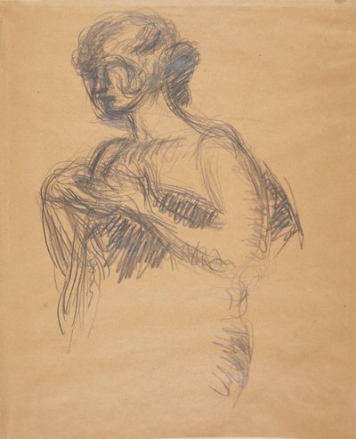 Figura femenina (Besse, esposa del artista). Medio cuerpo, tres cuartos de perfil hacia la izquierda de Harald Giersing
