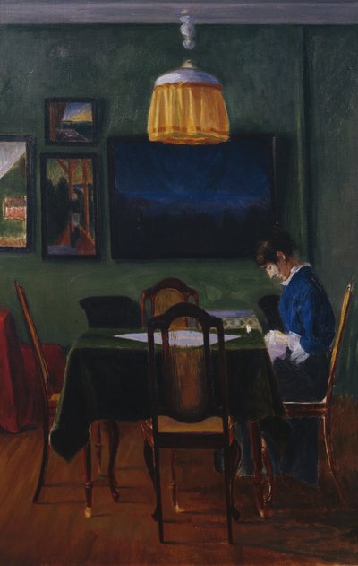 A la luz de la lámpara de Harald Oscar Sohlberg
