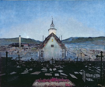 Noche (lápiz de color sobre papel) de Harald Oscar Sohlberg
