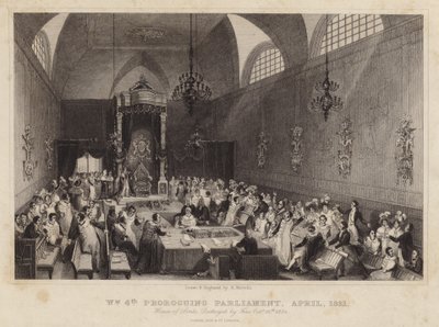 El rey Guillermo IV prorrogando el parlamento, abril 1831 de Harden Sidney Melville
