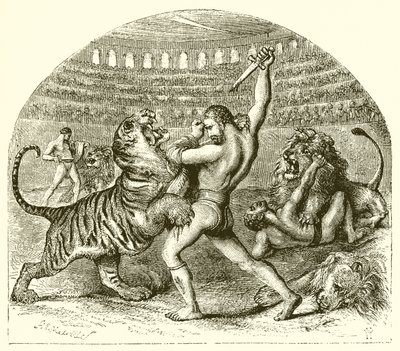 El león luchador de la antigua Roma de Harden Sidney Melville