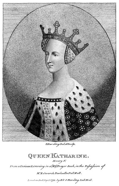 Catalina de Valois 1401-1437, reina consorte del Rey Enrique V, 1792 de Harding