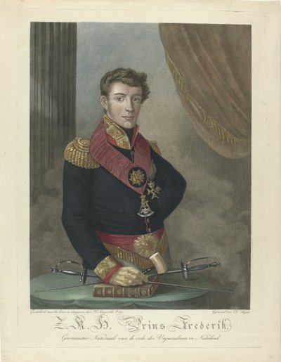 Retrato del Príncipe Federico de los Países Bajos (1797-1881) de Harmanus Langerveld