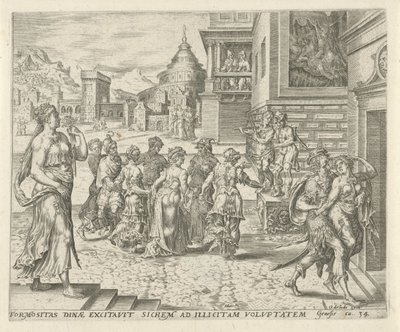 Dina dominada y violada por Siquem Historia de Dina y Siquem (título de la serie) de Harmen Jansz Muller