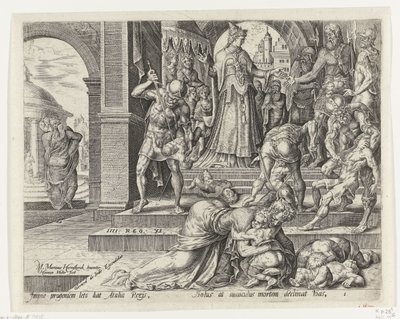 La reina Atalja hace matar a los niños reales Historia de Joash y la reina Atalja (título de la serie) de Harmen Jansz Muller