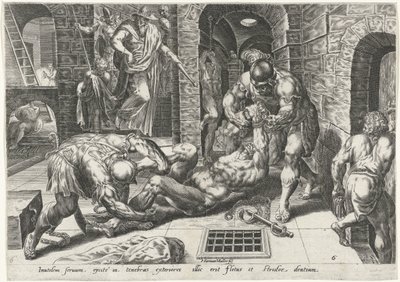 Siervo malvado arrojado a un calabozo oscuro Parábola de los talentos (título de la serie) de Harmen Jansz Muller