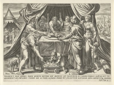 Celebración de la Pascua en la Tierra Prometida La historia de Josué (título de la serie) de Harmen Jansz Muller