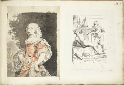 Retrato de mujer y Venus, Amor y Marte de Harmen ter Borch (possibly)