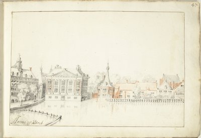 Vista de los edificios en Hofvijver, La Haya de Harmen ter Borch (signed by artist)