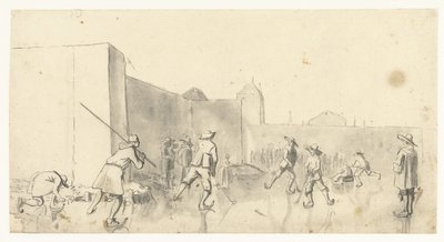 Patinadores en Zijlpoort, Haarlem de Harmen ter Borch