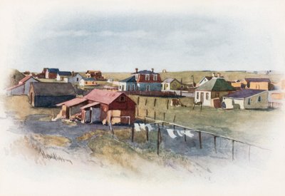 Un pueblo de la pradera, Gleichen, Alberta de Harold Copping
