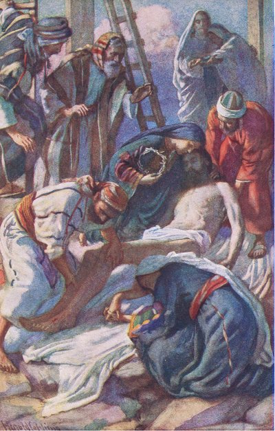 En la cruz, ilustración de Harold Copping Pictures: The Crown Series, c.1920s de Harold Copping
