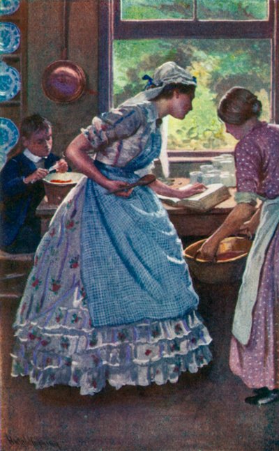 Ilustración para Buenas Esposas de Louisa M. Alcott de Harold Copping