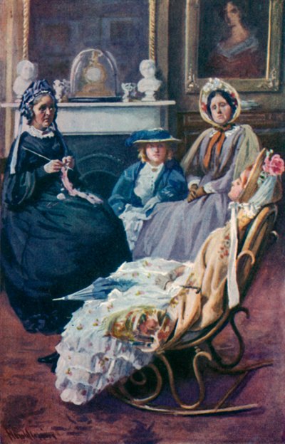 Ilustración para Buenas Esposas de Louisa M. Alcott de Harold Copping