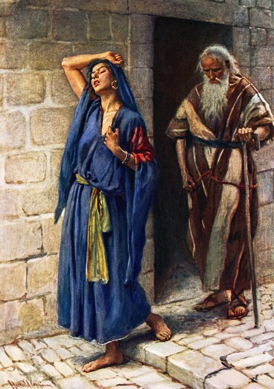 La esposa de Jeroboam de Harold Copping