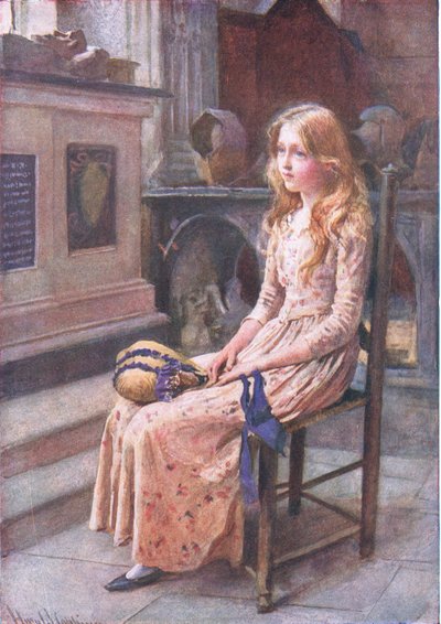 La pequeña Nell en la vieja iglesia, ilustraciones para 