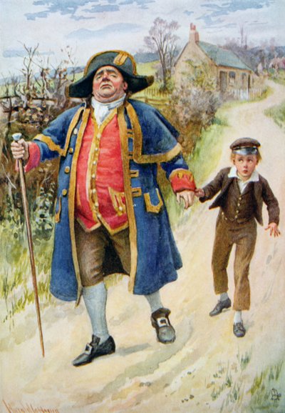 Mr Bumble y Oliver Twist, ilustración para 