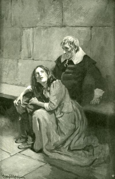 El Sr. Desánimo y su hija muy asustada de Harold Copping