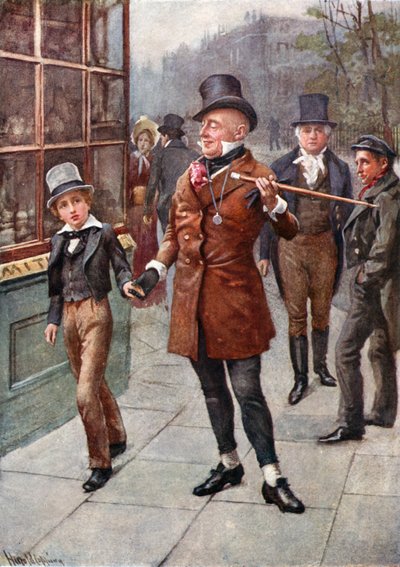 Mr. Micawber lleva a David a casa de Harold Copping