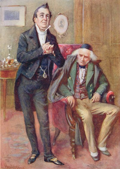 Mr Pecksniff y el viejo Martin Chuzzlewit, ilustración para 
