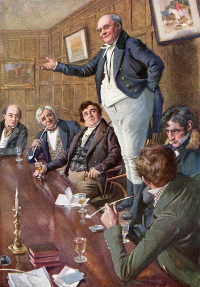 El Sr. Pickwick se dirige al Club de Harold Copping