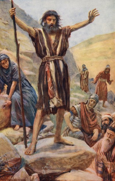 Nuevo Testamento: Juan Bautista (litografía en color) de Harold Copping
