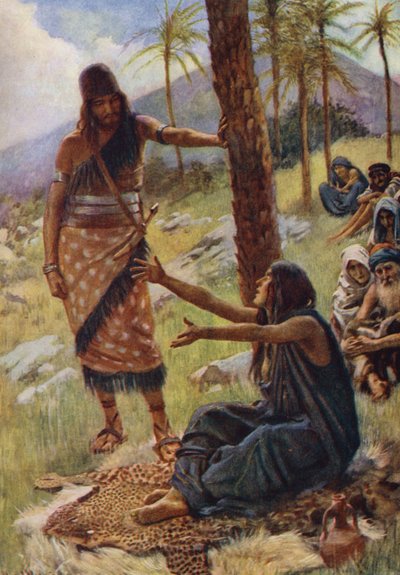 Antiguo Testamento: Débora y Barac (litografía en color) de Harold Copping