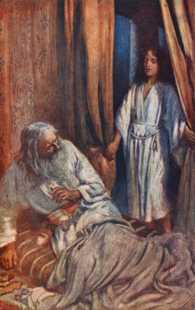 Antiguo Testamento: El niño Samuel (litografía en color) de Harold Copping