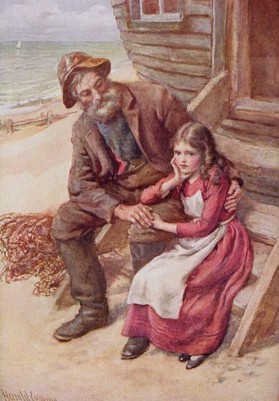 Peggotty y la pequeña Emily, ilustración para 