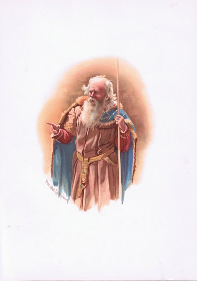 Polonio, ilustración de Hamlet de Harold Copping