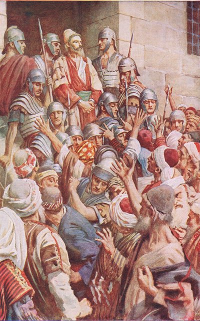 San Pablo en Jerusalén, ilustración de Harold Copping Pictures: The Crown Series, c.1920s de Harold Copping