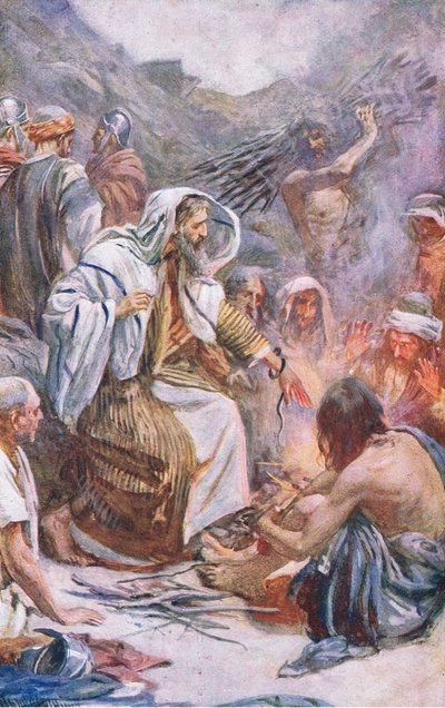 San Pablo en Melita, ilustración de Harold Copping Pictures: The Crown Series, c.1920s de Harold Copping