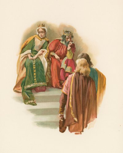 El Rey y la Reina con Hamlet de Harold Copping