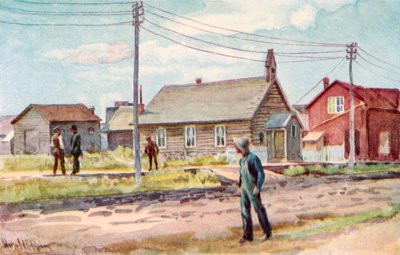 La Iglesia de la Cabaña de Troncos, Lloydminster de Harold Copping