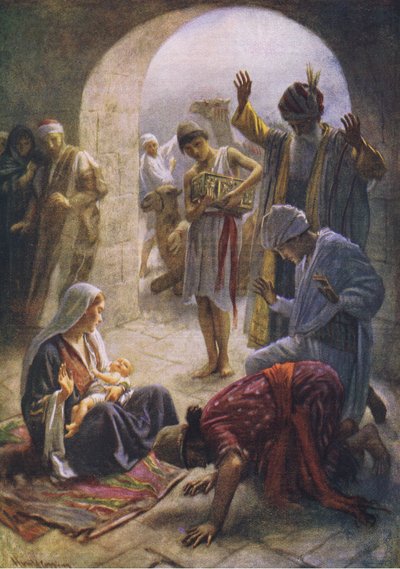 La visita de los sabios, ilustración de Harold Copping Pictures: The Crown Series, c.1920s de Harold Copping