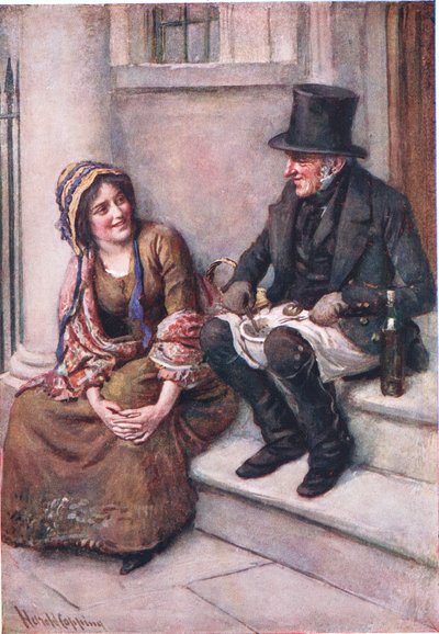 Trotty Veck y su hija Meg, ilustración para 