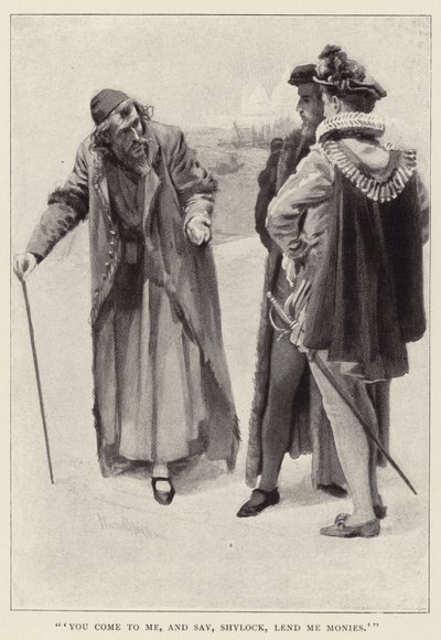 Vienes a mí y dices, Shylock, préstame dinero de Harold Copping