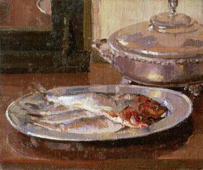 Pescado en un plato de Harold Gilman