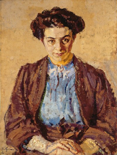 La blusa azul, retrato de Elene Zompolides (1880-1958) de Harold Gilman