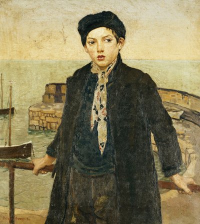 Niño junto al puerto de Harold Harvey