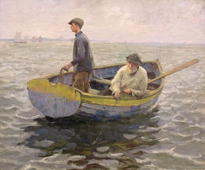 En el terreno de Whiting, c.1914 (óleo sobre lienzo) de Harold Harvey