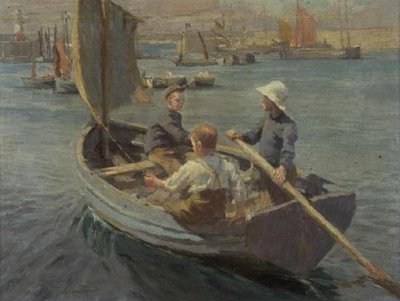 Navegación en el puerto de Newlyn de Harold Harvey
