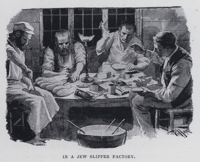 En una fábrica de zapatillas judías de Harold Hume Piffard