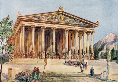 Fachada jónica elevada del Templo de Artemisa en Éfeso de Harold Oakley