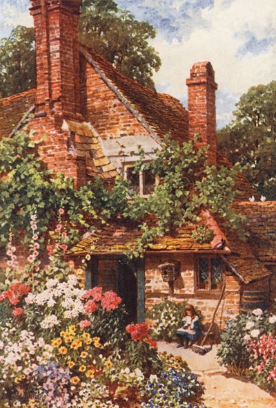 A Cottage Home, Compton (litografía en color) de Harold Sutton Palmer