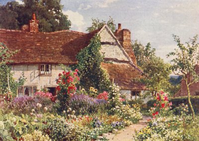 A Cottage near Bisley (litografía en color) de Harold Sutton Palmer