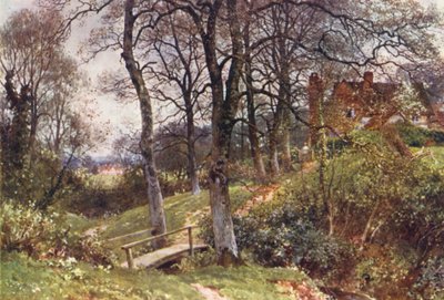 A Path to the Village, Ockley (litografía en color) de Harold Sutton Palmer