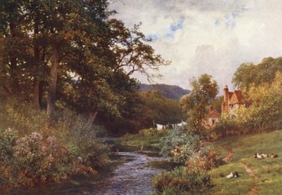 Un arroyo cerca de Shalford (litografía en color) de Harold Sutton Palmer